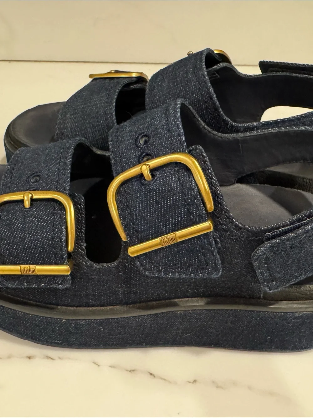 Fitflop Gen-FF Max Buckle Denim Back Strap Sandals